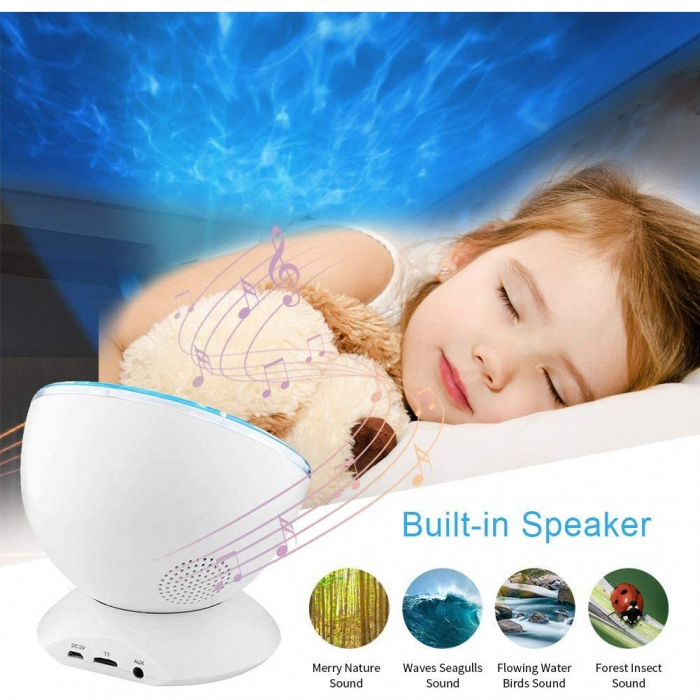 Lampa de veghe cu proiector si sunete Ocean Wave Bambinice BN022 [4]