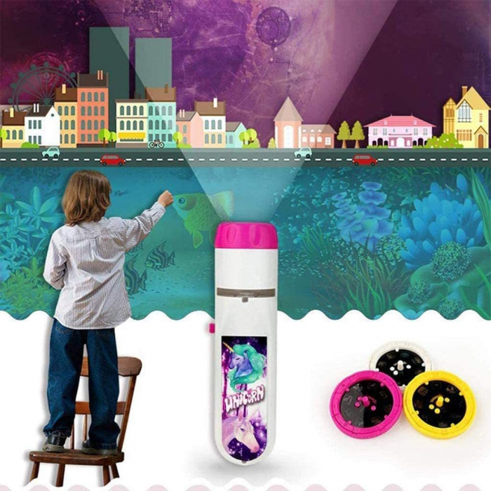 Lanterna proiector cu 3 diapozitive Unicorni Bambinice BN020 [4]