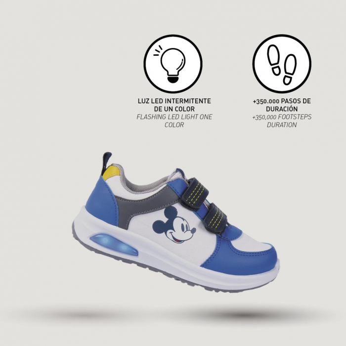 Pantofi sport alb/albatru cu lumini led - Mickey [4]