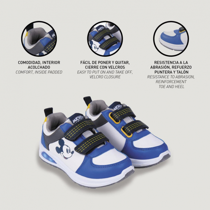 Pantofi sport alb/albatru cu lumini led - Mickey [5]
