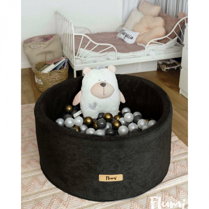 Piscina Uscata Pentru Copii Negru 90X40cm cu 200 bile incluse Flumi FM3302913 [2]