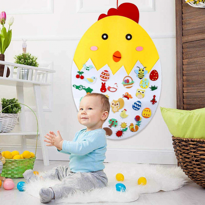 Puisor din fetru cu 35 decoratiuni, 91x61 cm Bambinice BN050 [4]