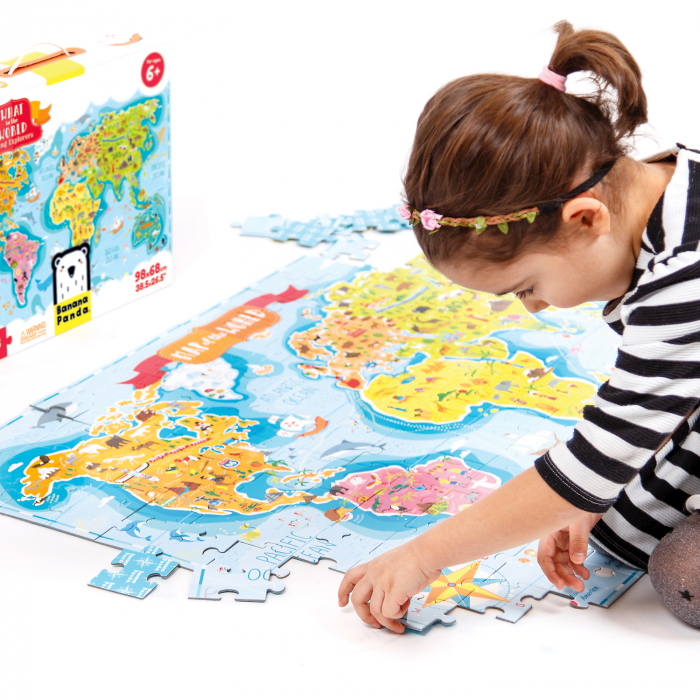 Puzzle Descopera lumea - Tinerii exploratori, 168 piese, 98x68cm Banana Panda BP33672 [5]