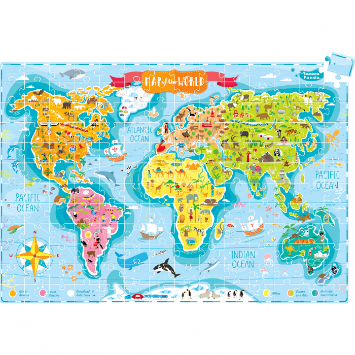 Puzzle Descopera lumea - Tinerii exploratori, 168 piese, 98x68cm Banana Panda BP33672 [2]