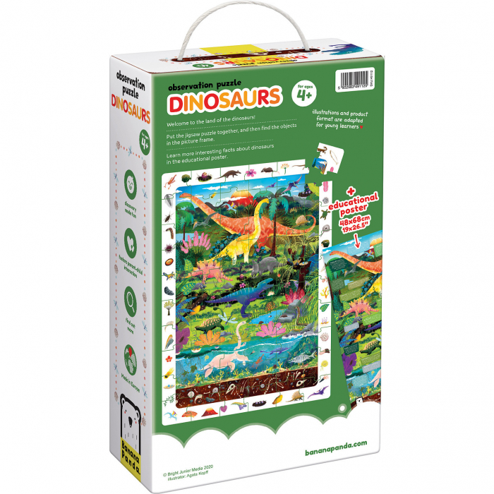 Puzzle Dinozauri 60 piese, 48x68cm Banana Panda BP49112 [3]