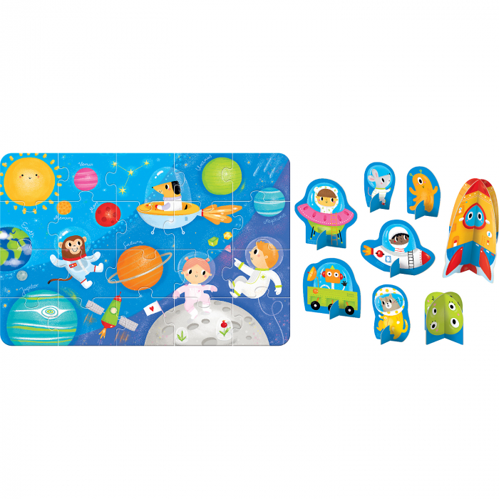 Puzzle educativ - Descopera Spatiul, 20 piese, 48x32cm Banana Panda BP49043 [5]