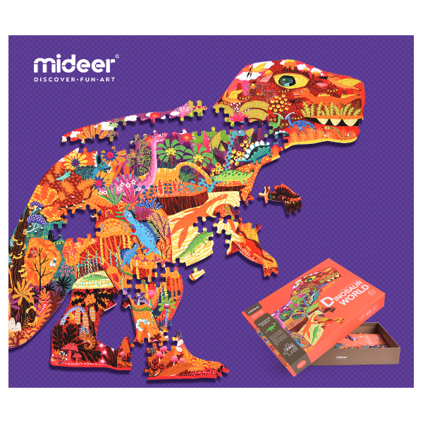 Puzzle forma Dinozaur, 280 piese Mideer MD3083 [2]