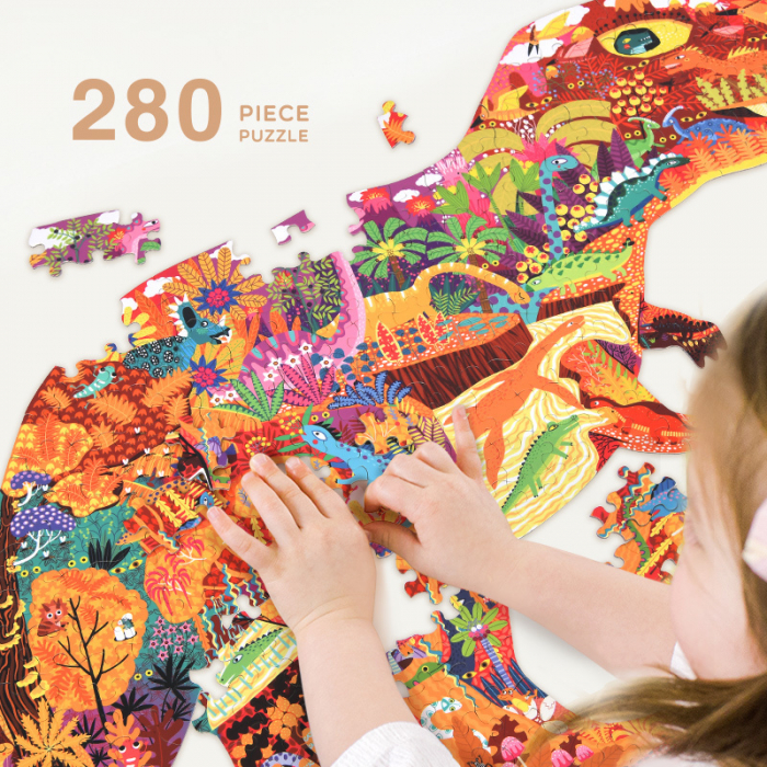 Puzzle forma Dinozaur, 280 piese Mideer MD3083 [5]
