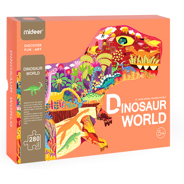 Puzzle forma Dinozaur, 280 piese Mideer MD3083 [3]