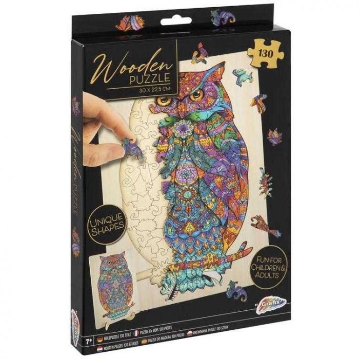 Puzzle Lemn Bufnita, 130 piese, 30x22.5 cm Grafix GR400063 [3]