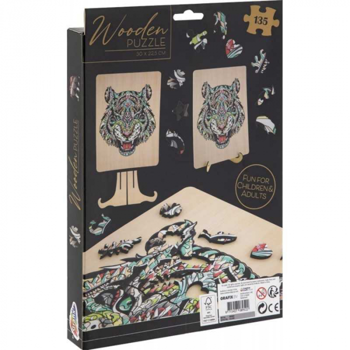 Puzzle Lemn Tigru, 135 piese, 30x22.5 cm Grafix GR400062 [4]