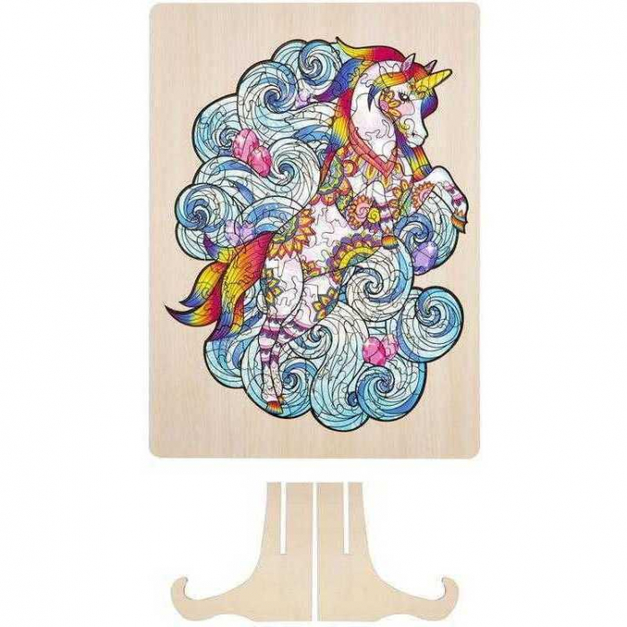 Puzzle Lemn Unicorn, 130 piese, 30x22.5 cm Grafix GR400045 [5]
