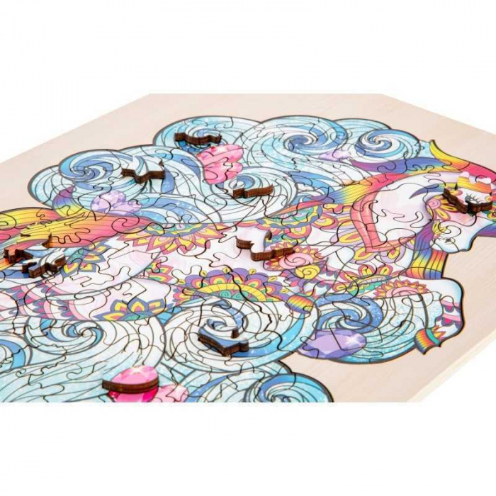Puzzle Lemn Unicorn, 130 piese, 30x22.5 cm Grafix GR400045 [4]