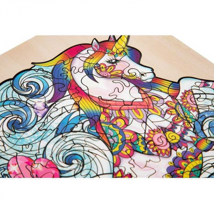 Puzzle Lemn Unicorn, 130 piese, 30x22.5 cm Grafix GR400045 [3]
