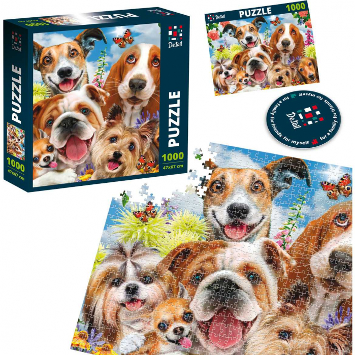 Puzzle Pooch Selfie, 47x67 cm, 1000 piese De.tail DT1000-04 [3]