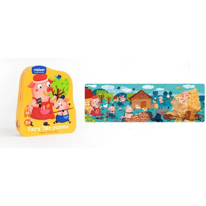 Puzzle poveste – Cei trei purcelusi, 36 piese Mideer MD3060 [3]
