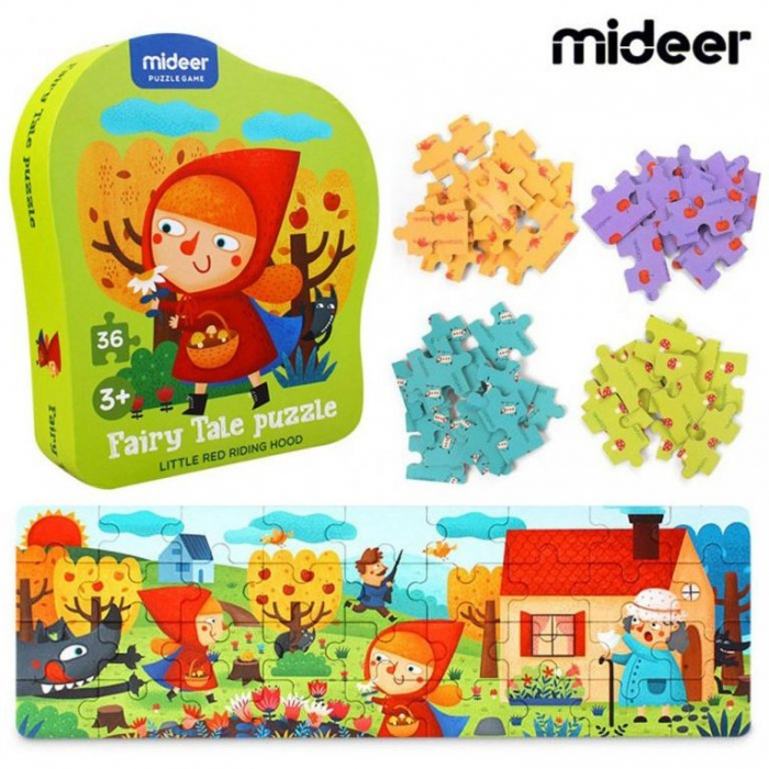 Puzzle poveste – Scufita rosie, 36 piese Mideer MD3061 [2]