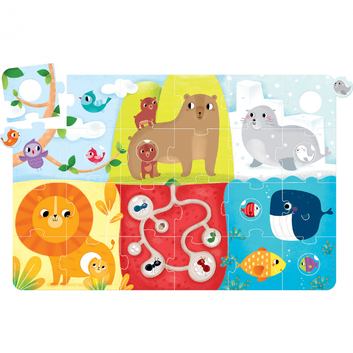 Puzzle Suuper mare Potriveste Animalele, 34 piese, 96x64cm Banana Panda BP49025 [5]