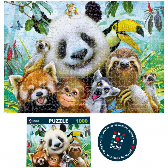Puzzle Zoo Selfie, 47x67 cm, 1000 piese De.tail DT1000-03 [2]