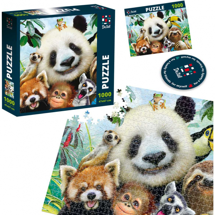 Puzzle Zoo Selfie, 47x67 cm, 1000 piese De.tail DT1000-03 [3]