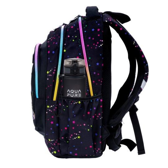 Rucsac școlar negru  Kitty  Ombre rainbow 3 compartimente Astra [6]