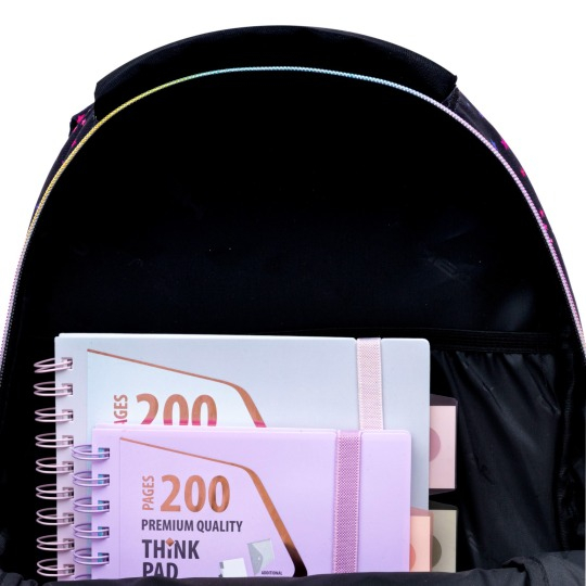 Rucsac școlar negru  Kitty  Ombre rainbow 3 compartimente Astra [5]