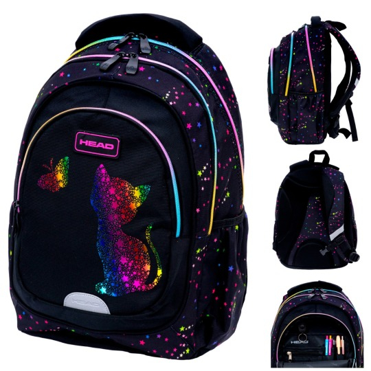 Rucsac școlar negru  Kitty  Ombre rainbow 3 compartimente Astra [3]