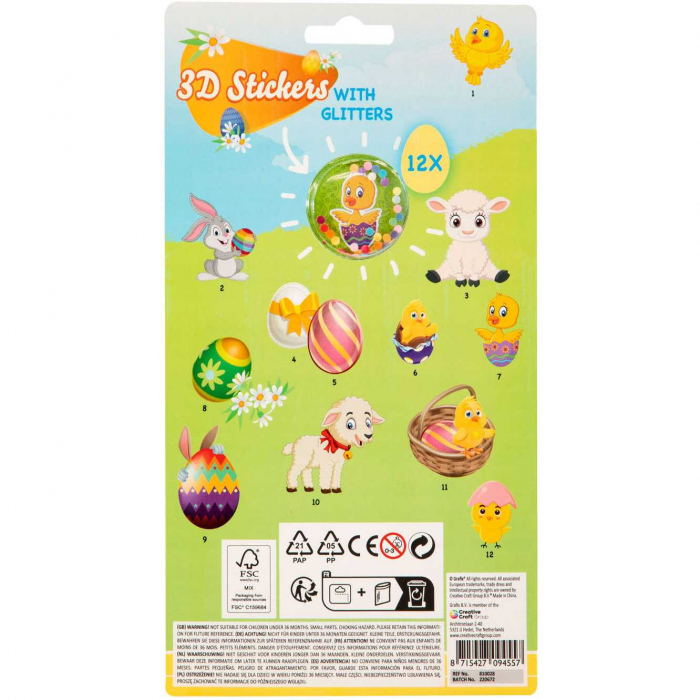 Set 12 stickere cu sclipici 3D Paste Grafix GR810028 [2]