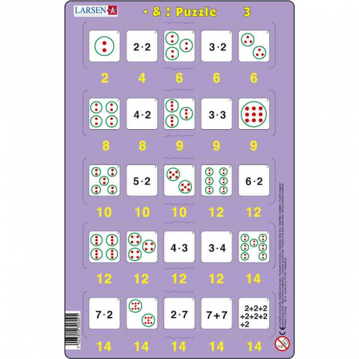 Set 16 Puzzle-uri Inmultire si Impartire, 25 Piese Larsen LRP49 [2]