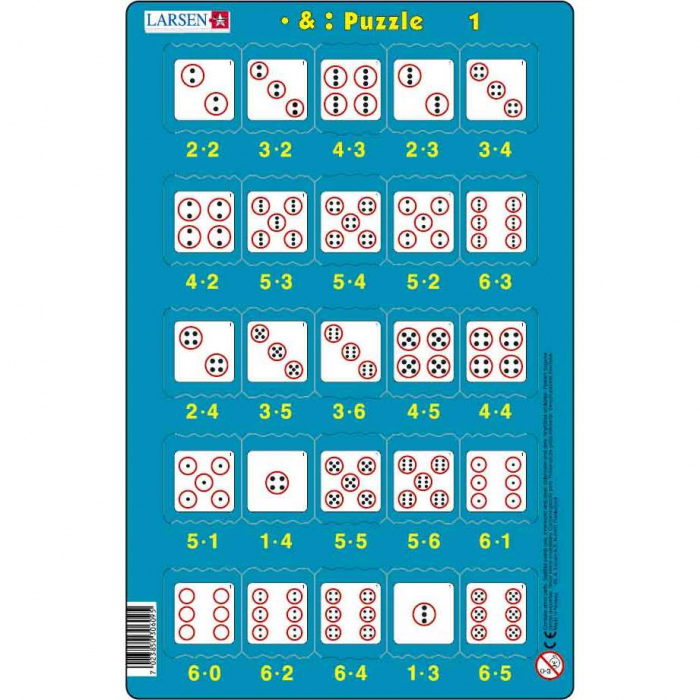 Set 16 Puzzle-uri Inmultire si Impartire, 25 Piese Larsen LRP49 [3]