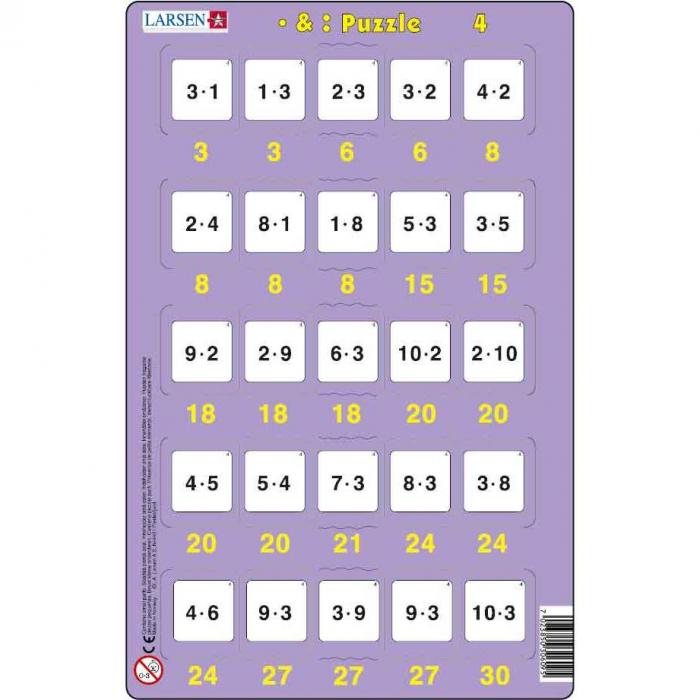 Set 16 Puzzle-uri Inmultire si Impartire, 25 Piese Larsen LRP49 [4]