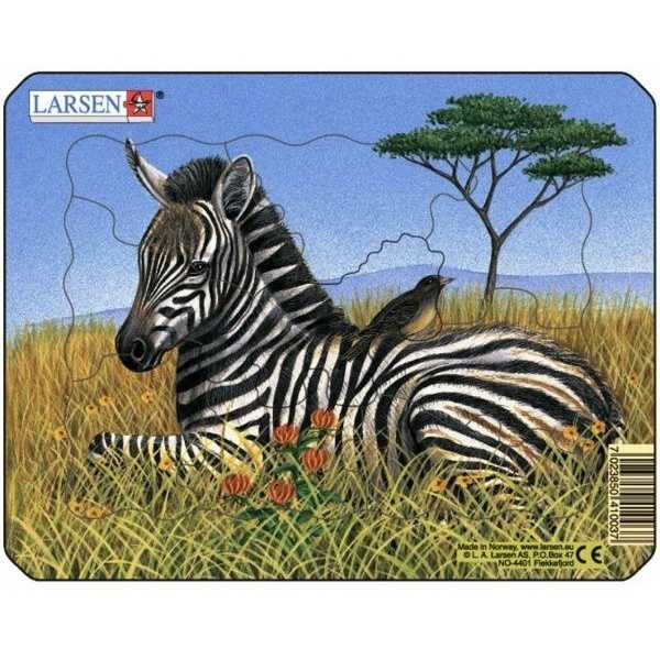 Set 4 Puzzle-uri Animale: Leu, Elefant, Maimuta, Zebra, 9 piese Larsen LRM9-NO [4]