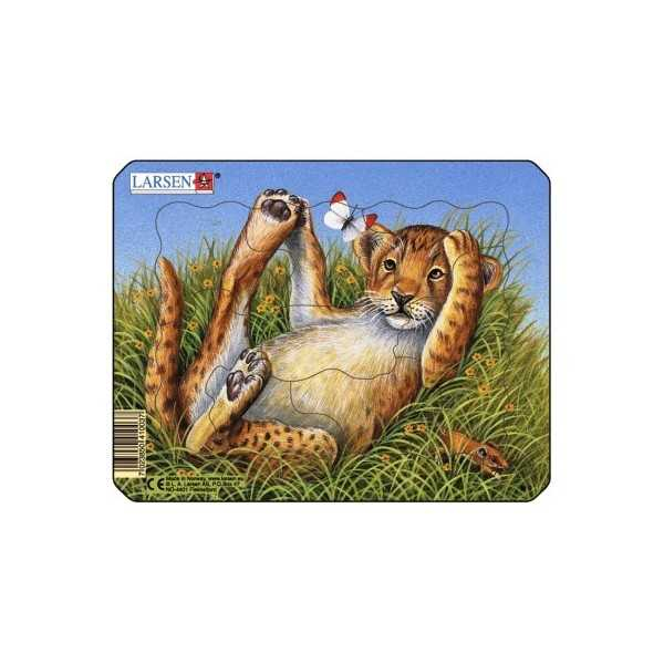Set 4 Puzzle-uri Animale: Leu, Elefant, Maimuta, Zebra, 9 piese Larsen LRM9-NO [3]