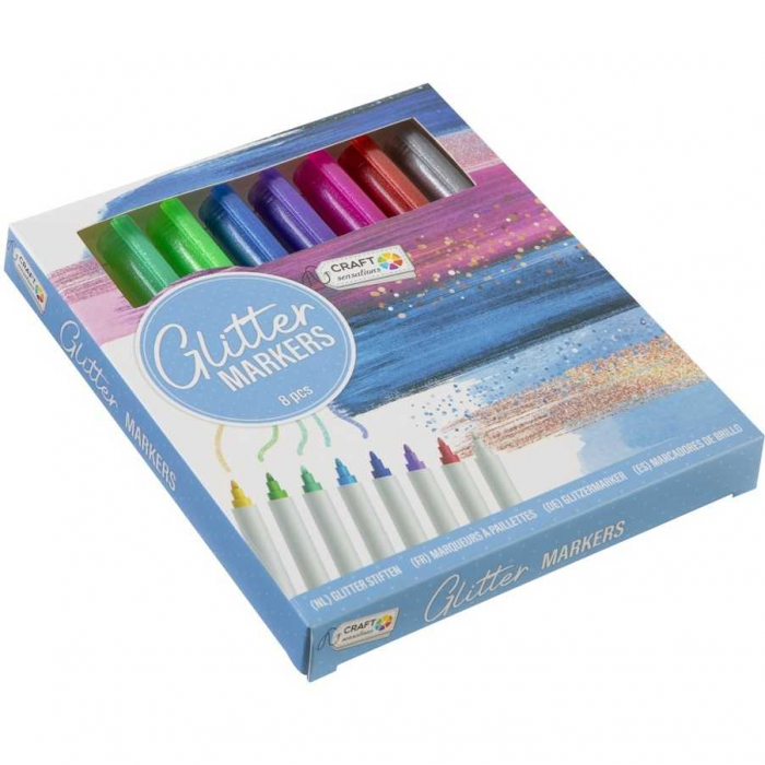 Set 8 markere cu sclipici Grafix GRCR1017-GE [5]