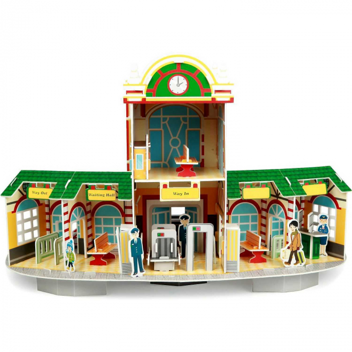 Set constructie puzzle 3D -  Gara tren Fiesta Crafts FCT-3049 [3]