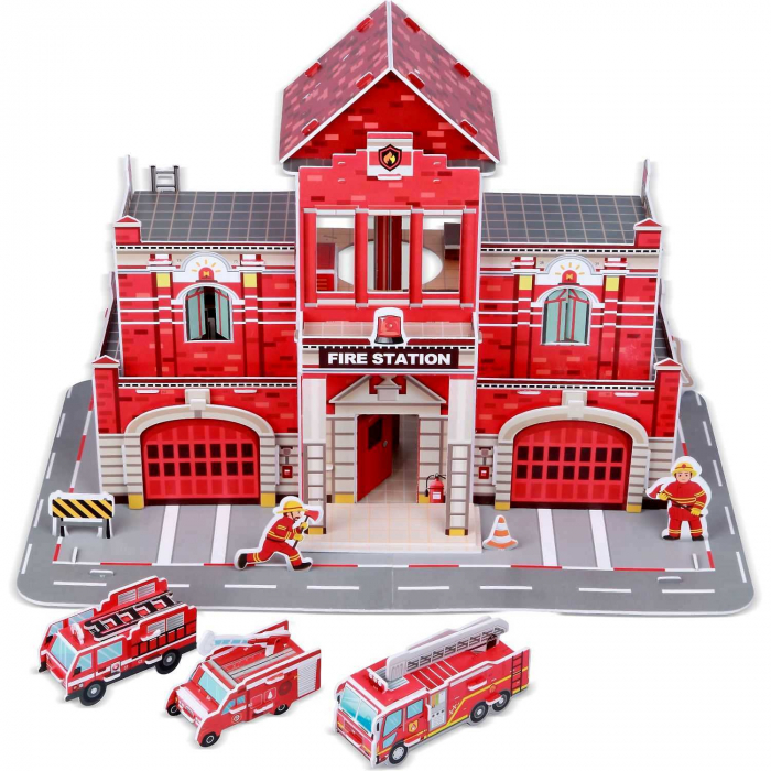 Set constructie puzzle 3D -  Statie de pompieri Fiesta Crafts FCT-3047 [5]