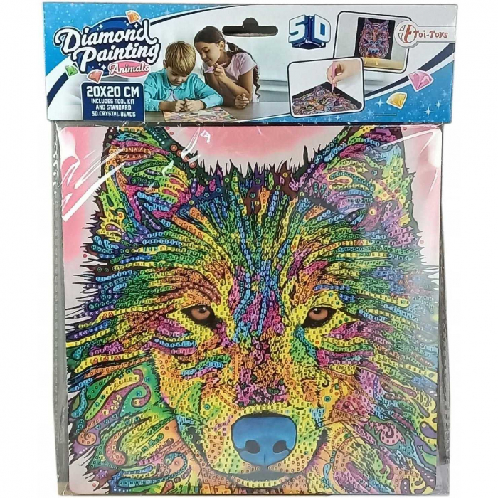 Set creativ cu diamante rotunde Diamond Painting Extra Shiny Animal 20x20 cm Toi-Toys TT47169Z [2]