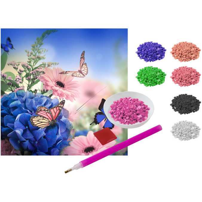 Set creativ cu diamante rotunde Flori Diamond Painting 30x30 cm Grafix GRCR2093-23GE3 [5]