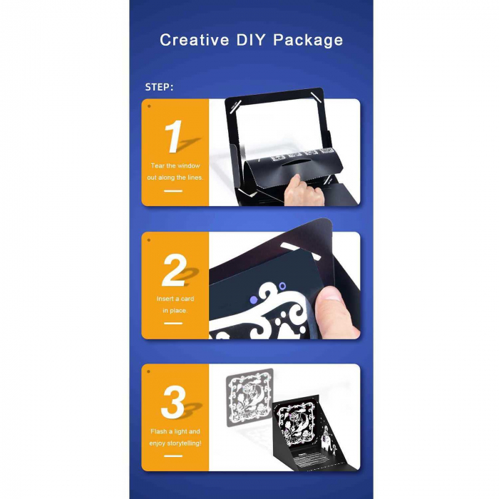 Set educativ 2 in 1: Scratch art si proiector poveste Aladin si lampa fermecata Mideer MD4149 [4]