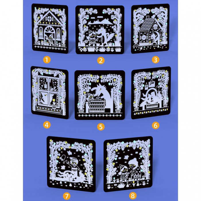 Set educativ 2 in 1: Scratch art si proiector poveste Scufita Rosie Mideer MD4148 [3]