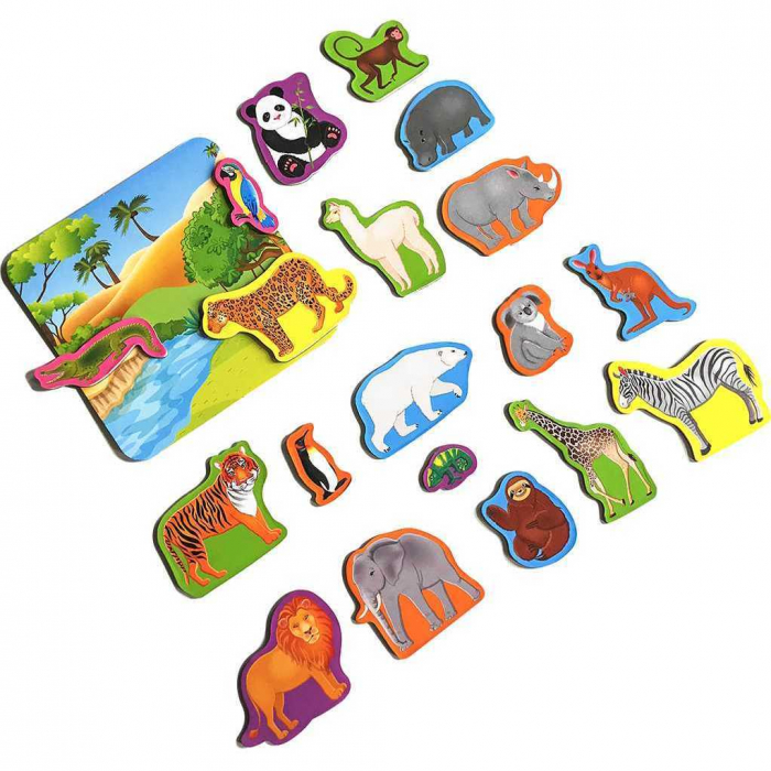 Set magnetic Animale de la Zoo cu Plansa magnetica inclusa, 19 piese Roter Kafer RK2090-02 [3]