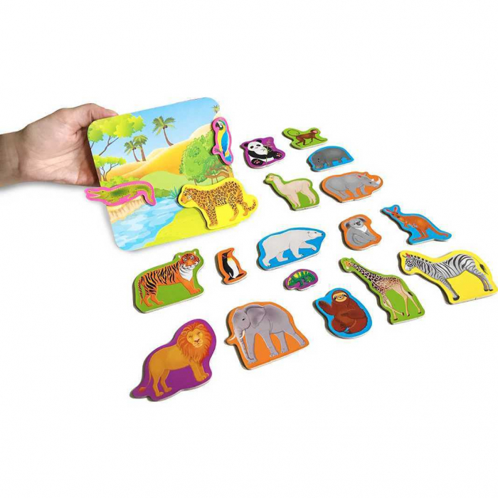 Set magnetic Animale de la Zoo cu Plansa magnetica inclusa, 19 piese Roter Kafer RK2090-02 [5]