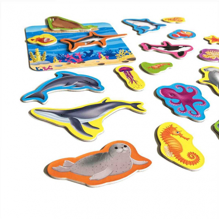 Set magnetic Animale Marine cu Plansa magnetica inclusa, 21 piese Roter Kafer RK2090-05 [5]
