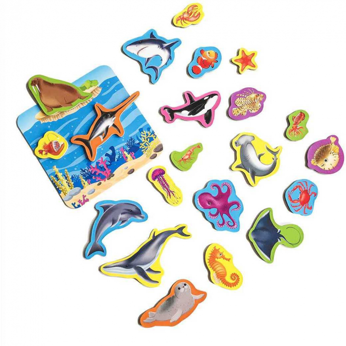 Set magnetic Animale Marine cu Plansa magnetica inclusa, 21 piese Roter Kafer RK2090-05 [3]