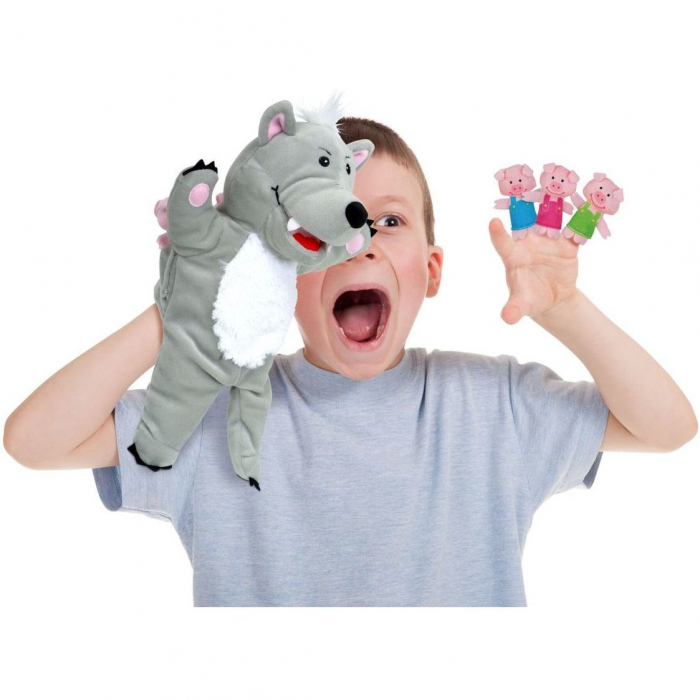 Set Marionete Lupul si cei 3 Purcelusi Fiesta Crafts FCT-2458 [5]