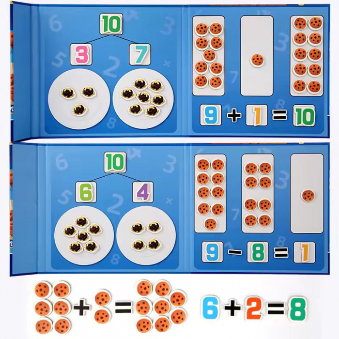 Set matematic magnetic  cu adunare, scadere, descompunerea numerelor, 76 piese [2]