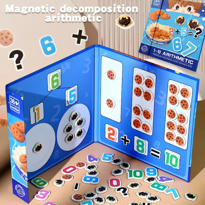 Set matematic magnetic  cu adunare, scadere, descompunerea numerelor, 76 piese [3]