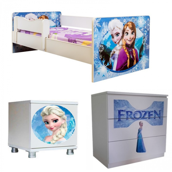 Set mobilier Frozen - pat cu comoda si noptiera [1]