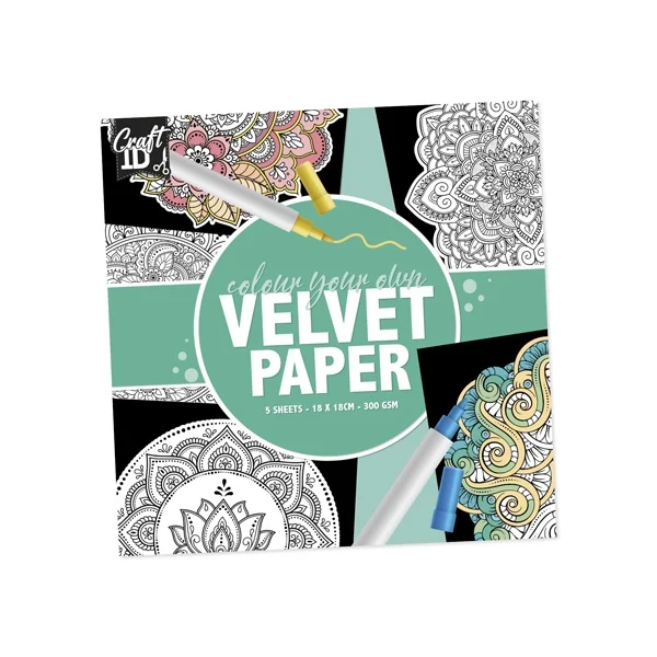 Set pictura 5 planse de colorat catifelate Velvet Paper 18x18cm Grafix GRCR0352-22GE [1]