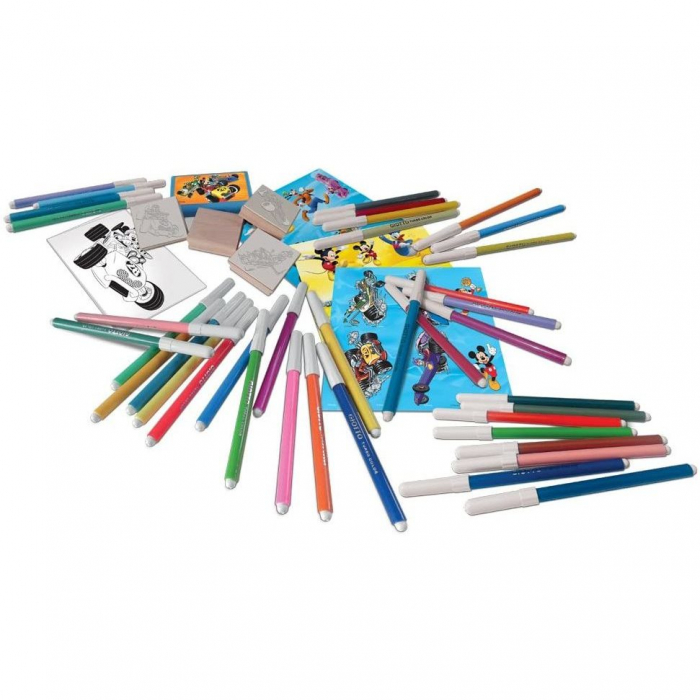 Set pictura 96 piese, 4 stampile, tus, 60 carioci, 30 stickere si caiet cu activitati Mickey Multiprint MP18945 [2]